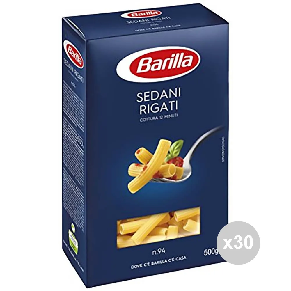 "Set 30 BARILLA Semola 94 sedanini rigati gr500 pasta italiana"