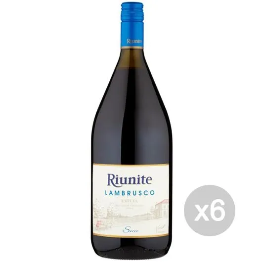 "Set 6 Vino Lambrusco Rosso Lt 1.5 Secco C.Riunite Bevanda Alcolica Da Tavola"