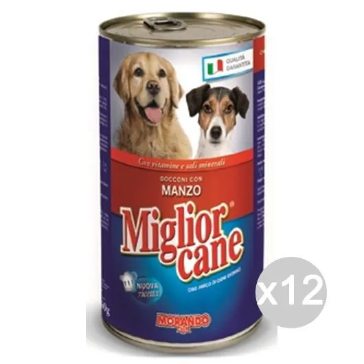 "Set 12 MIGLIOR CANE Bocconcini Manzo 1250 Gr Alimento Per Cani"
