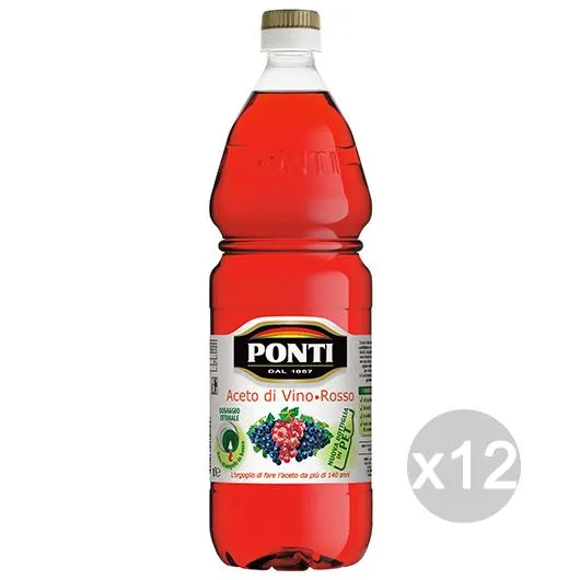 "Set 12 PONTI Aceto Pet Lt 1 Di Vino Rosso Per La Cucina"