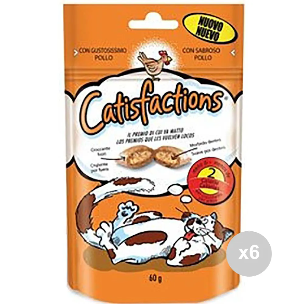 "Set 6 CATISFACTION Croccantini gr 60 pollo cibo per gatti"