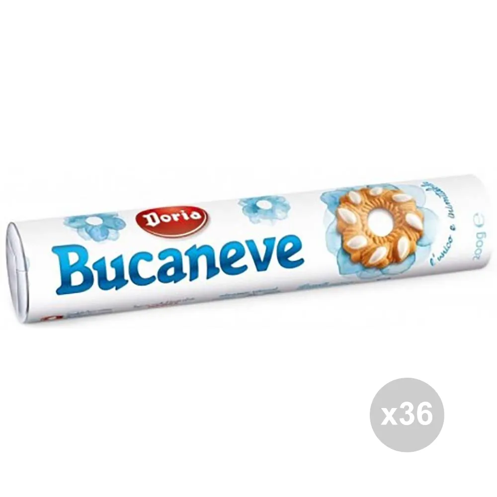 "Set 36 DORIA Biscotti bucaneve tubo gr 200 snack dolce"