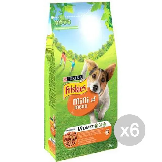 "Set 6 FRISKIES Cane Croccantini Kg 1,5 Mini Menu Pollo Alimento Per Cani"