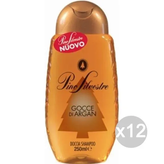 "Set 12 PINO SILVESTRE Doccia-Shampoo New Argan 250 Trasparente Cura Dei Capelli"