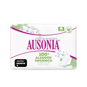 AUSONIA ORGANIC compresas noche alas 9 uds