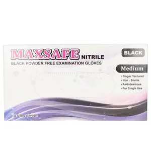 MAXSAFE nitryl gloves size M #black 100 pz