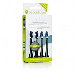 SONIC TOOTHBRUSH HEADS REGULAR/WHITENING BLACK cofanetto 4 pz