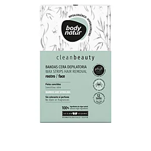 CLEAN BEAUTY bandas cera rostro pieles sensibles