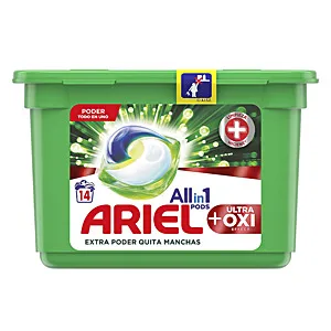 ARIEL PODS ULTRA OXI 3en1 detergente 14 cápsulas