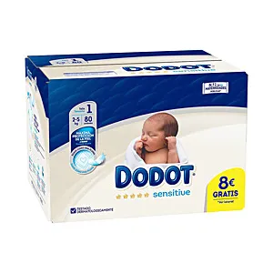 DODOT SENSITIVE RN T1 pañales 2-5 kg 80 uds