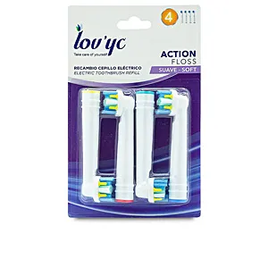 LOVYC Recambio cepillo eléctrico Action floss suave 4 uds