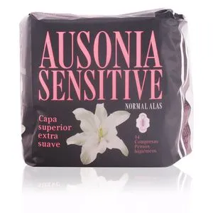 AUSONIA SENSITIVE compresas normal alas 14 uds