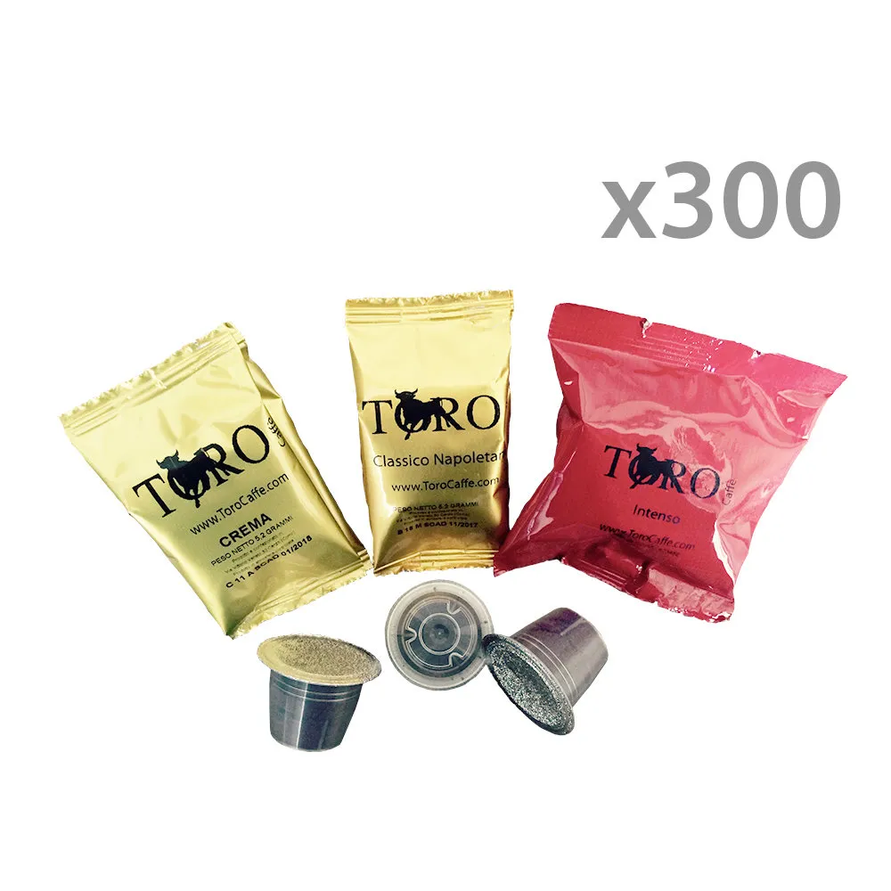 300 capsule Nespresso: 100 Crema - 100 Classico Napoletano - 100 Intenso