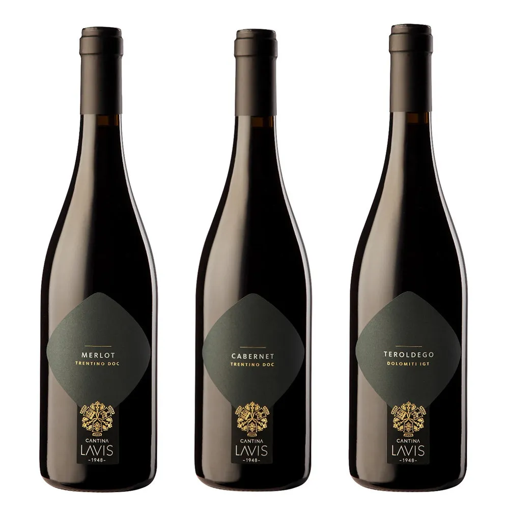 3 bottiglie miste: Merlot - Cabernet - Teroldego