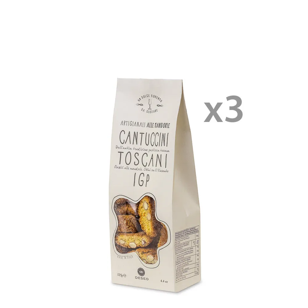 3 confezioni - Cantuccini Toscani IGP alle Mandorle 125 gr