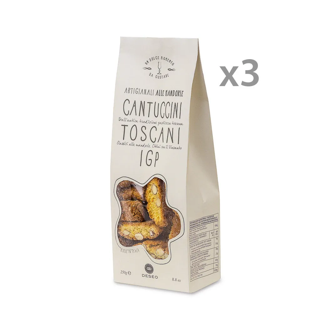 3 confezioni - Cantuccini Toscani IGP alle Mandorle 250 gr