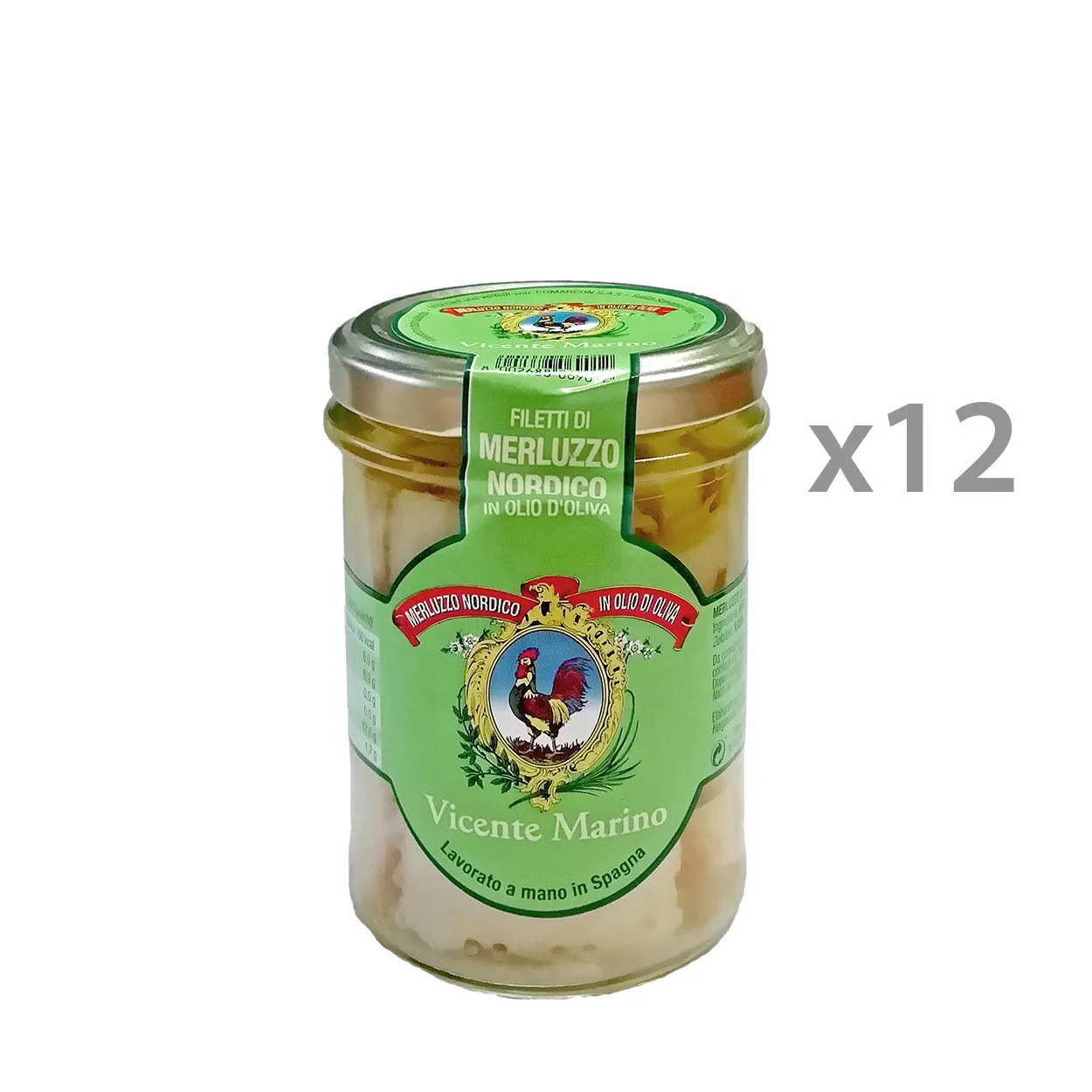 12 vasetti 200 gr - Merluzzo nordico in olio di oliva