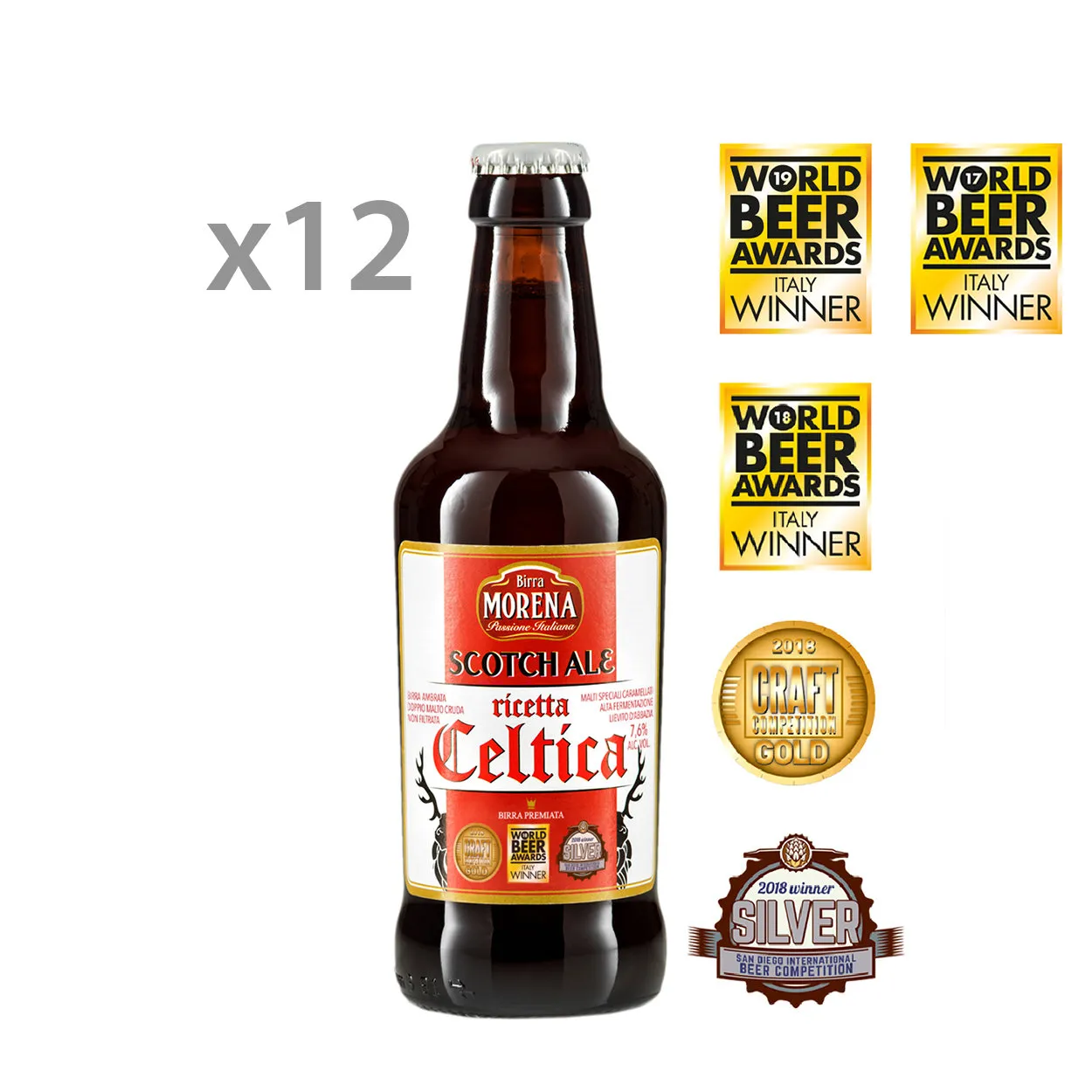 12 bottiglie da 33 cl - Birra Celtica Scotch Ale Doppio Malto