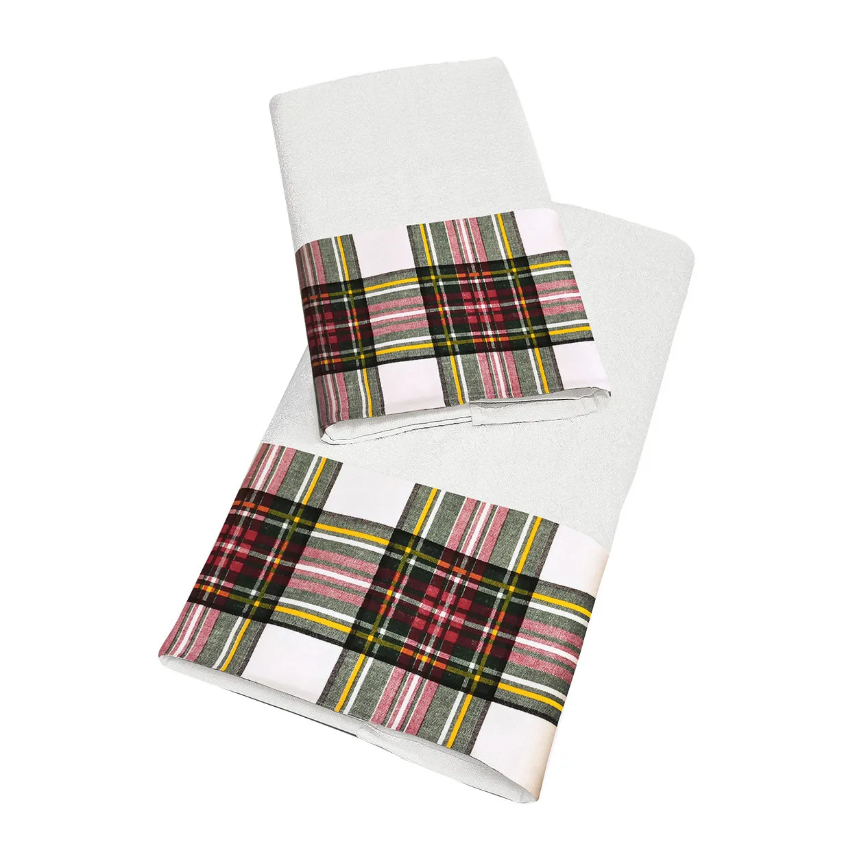 1+1 spugna bianco - balza tartan bianco