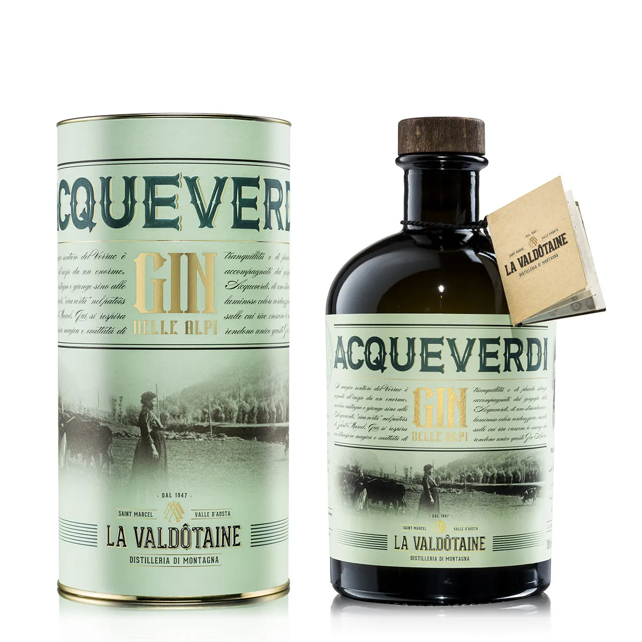 1 bottiglia - "Acqueverdi" Gin delle Alpi 1 lt con confezione