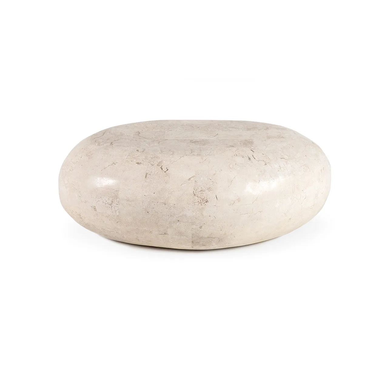 Sasso piccolo - Tavolino in pietra fossile, beige 50 x 75 x 27h