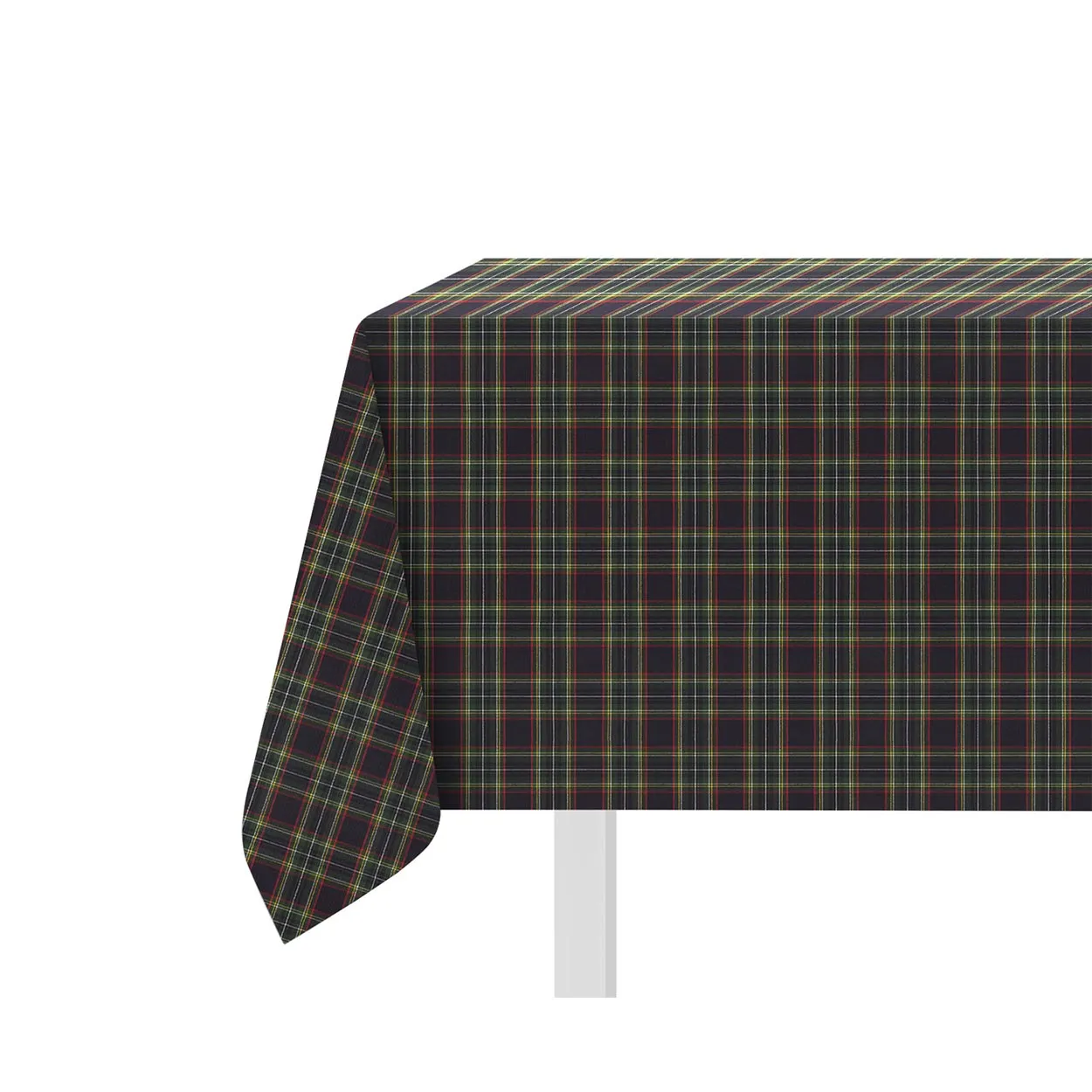 Tavola Xmas Lurex, Tovaglia 6 posti 140x170 Made in Italy, xmas tartan blu