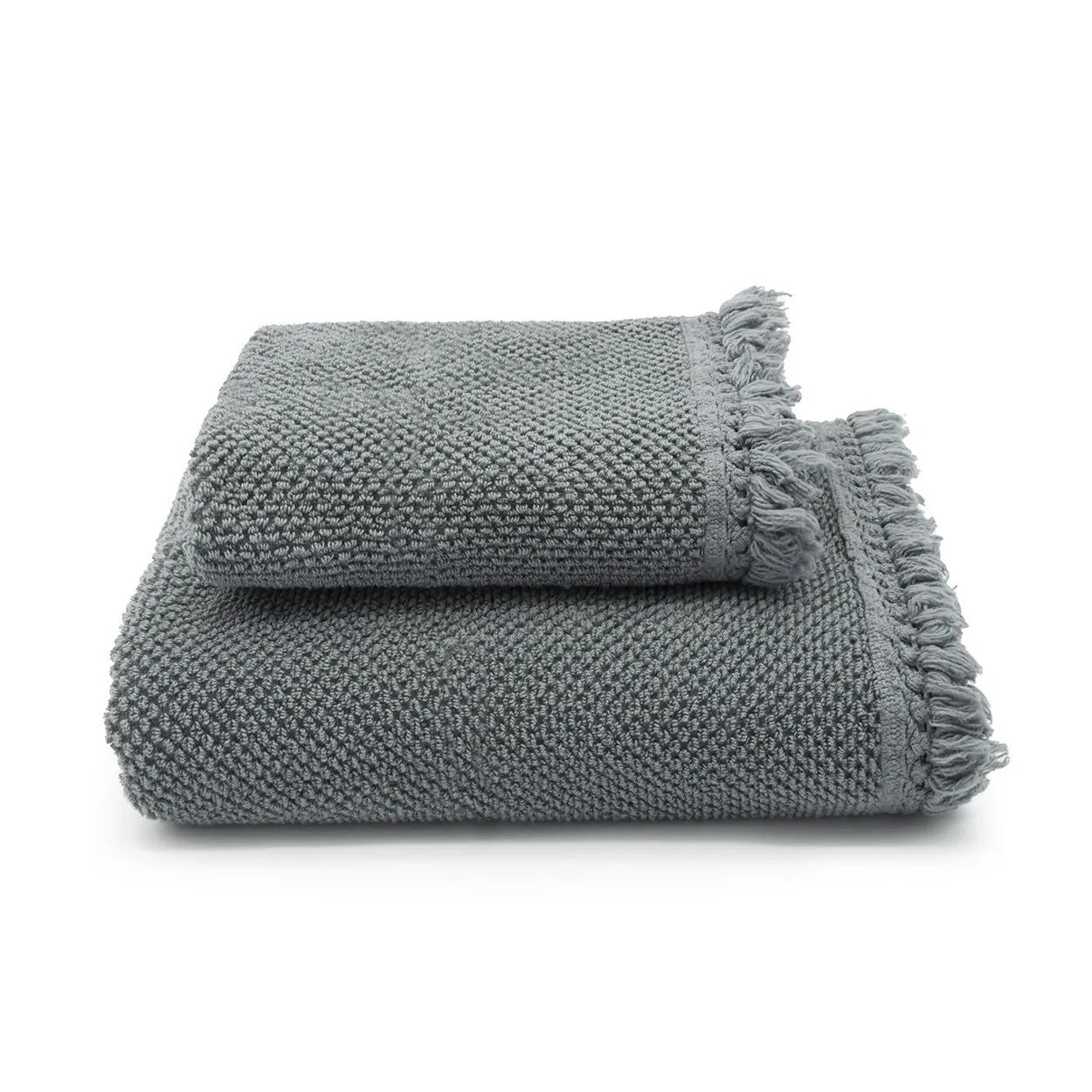 Set asciugamani Eden (1 asciugamano viso + 1 asciugamano ospite), piombo