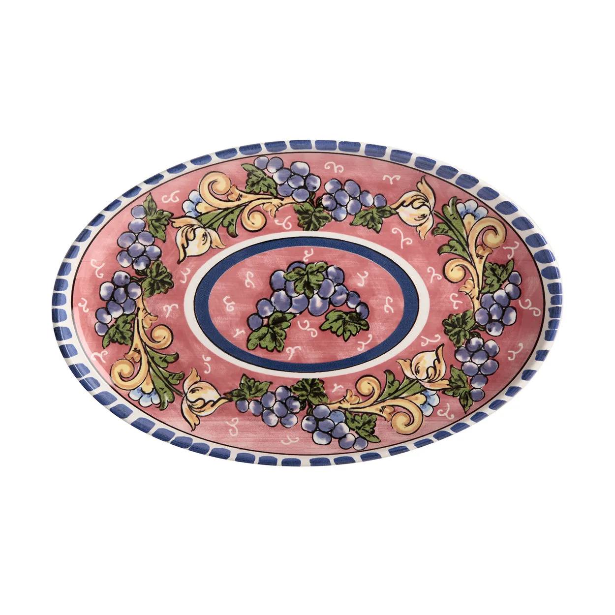 Piatto ovale in ceramica Salerno 40x26 cm Uva