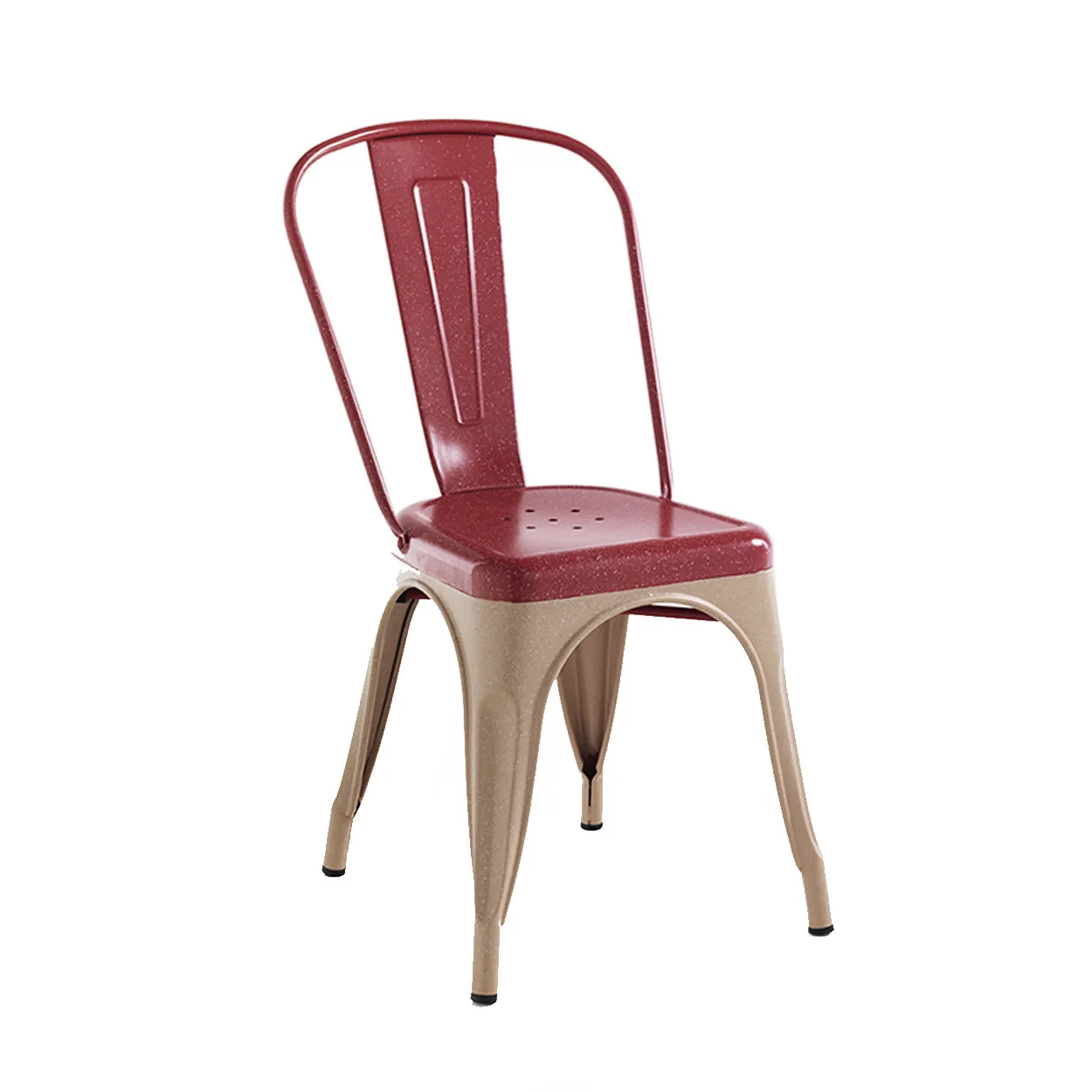 Set da 4 Bicolor - sedia in metallo rossa