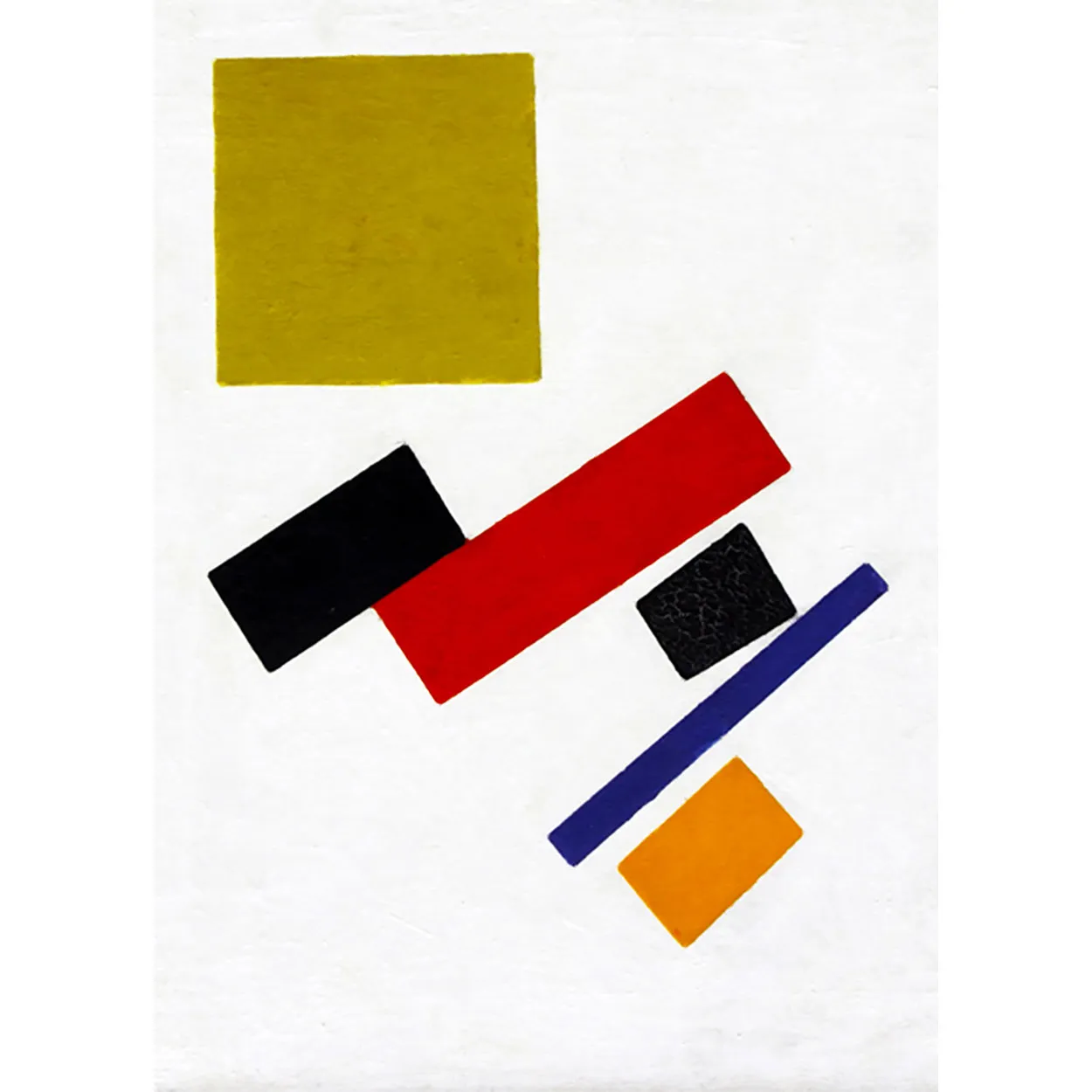 OPERE D'ARTE SU VETRO - Quadro lavorato in finitura bianca - Malevich Black_Square_and_Red_Square 50x70
