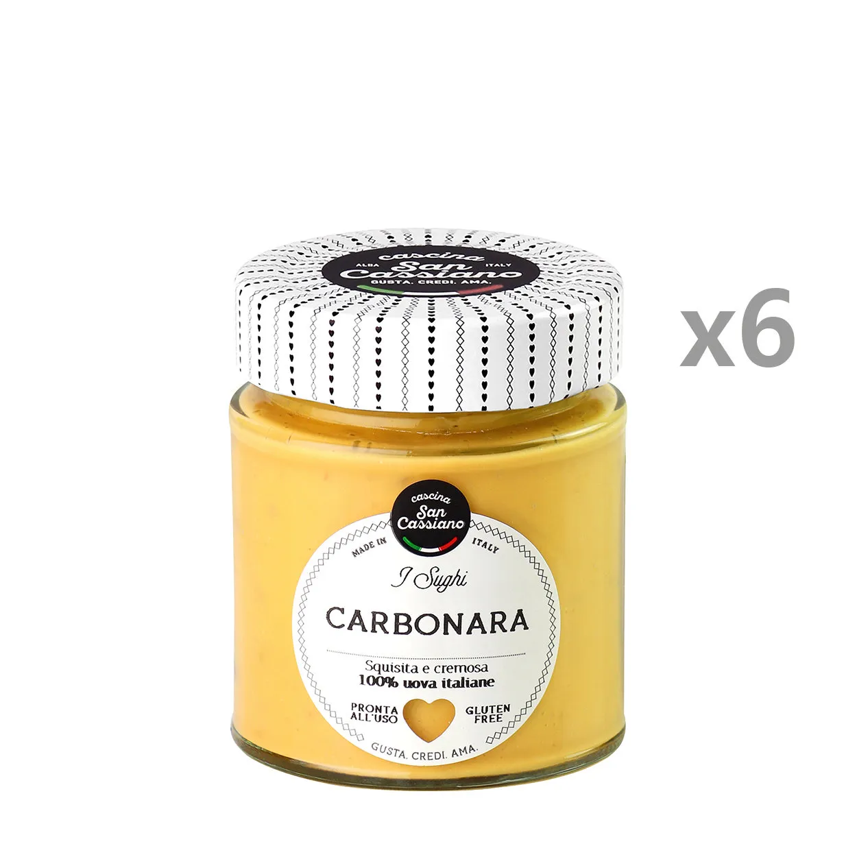 6 vasetti - Sugo Carbonara 140 gr