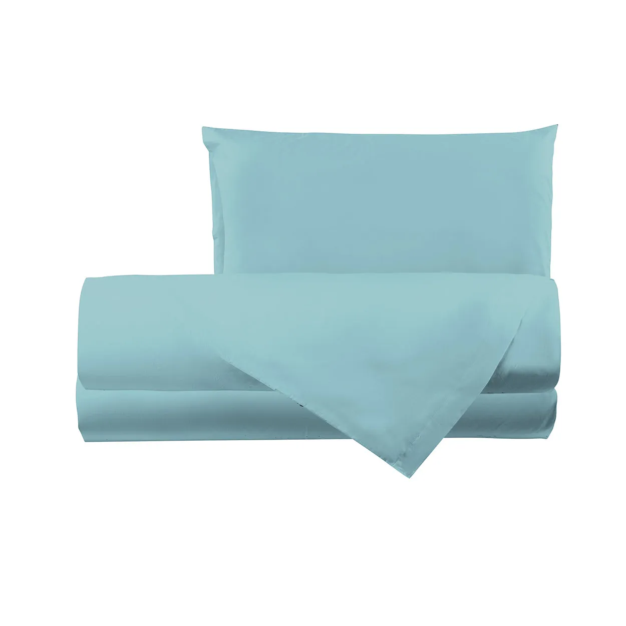 Completo letto azzurro cotone piazza e mezza