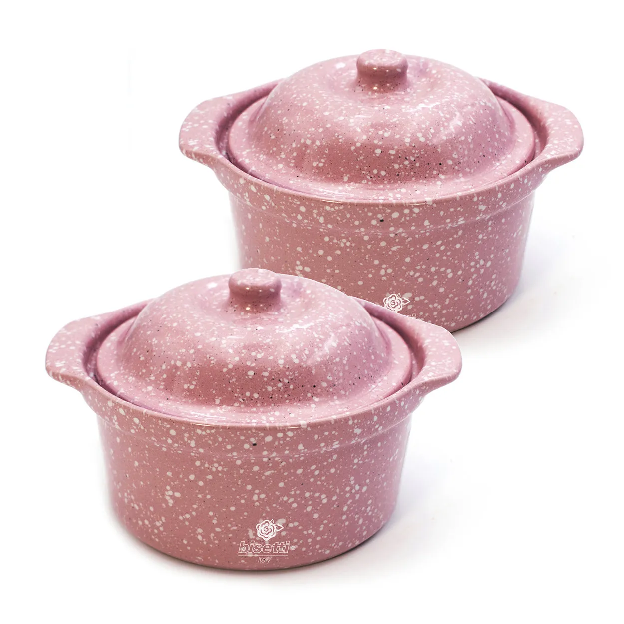 Set 2 pz. mini cocotte stoneware alta resistenza Stonerose