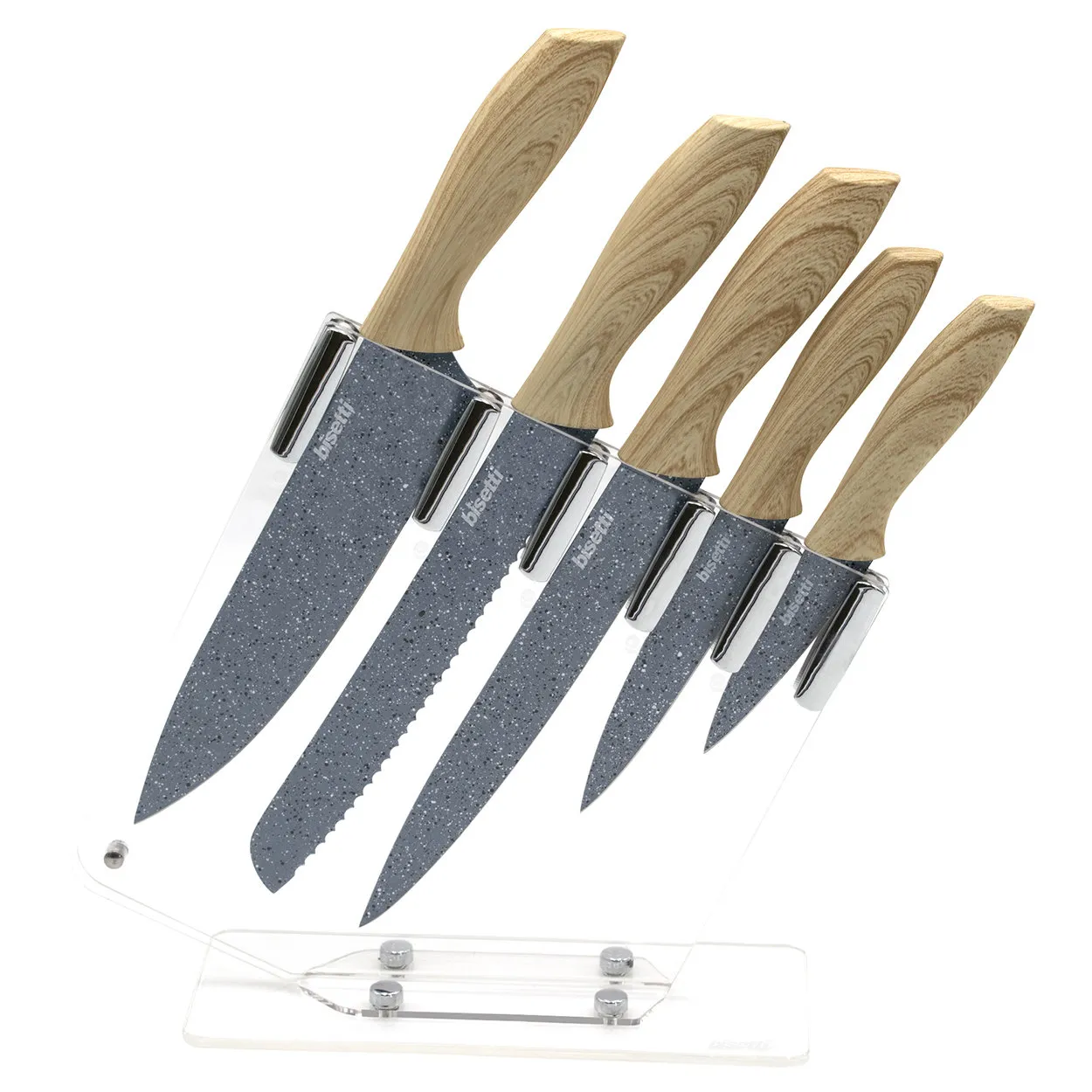 Set 5 coltelli Pierre Gourmet - manici design legno naturale