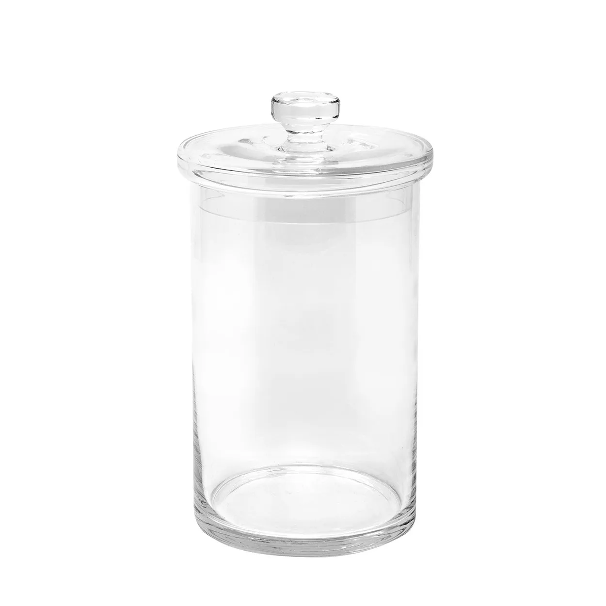 Vaso vetro c/coperchio Ø 14 cm H. 29,5