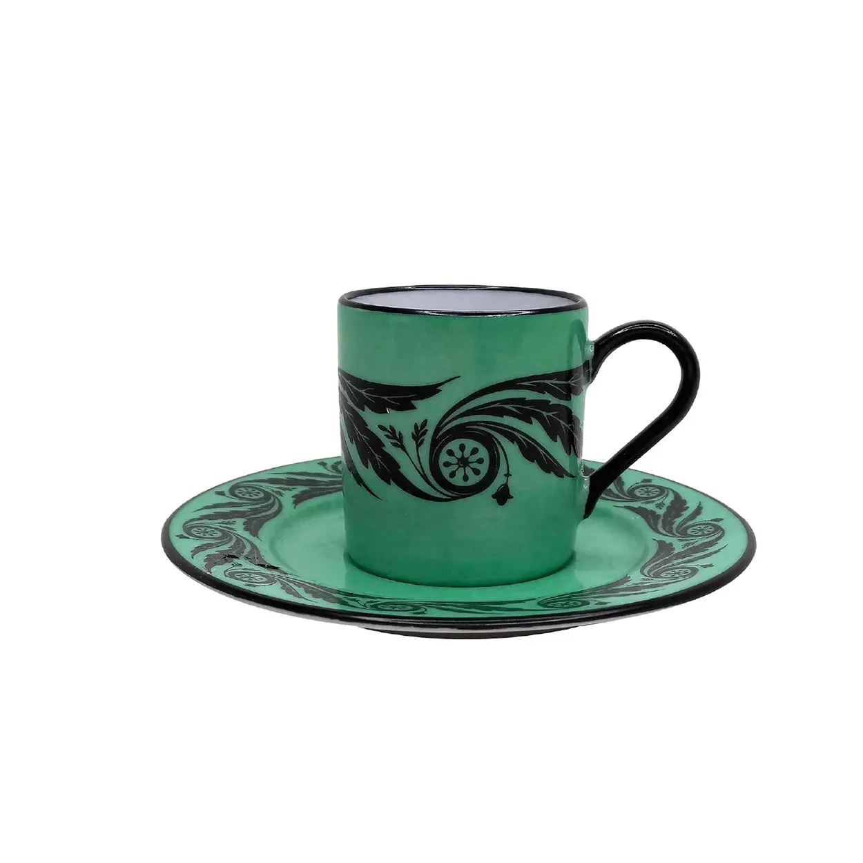 Tazza caffè con Piatto CRISALIDE VERDE