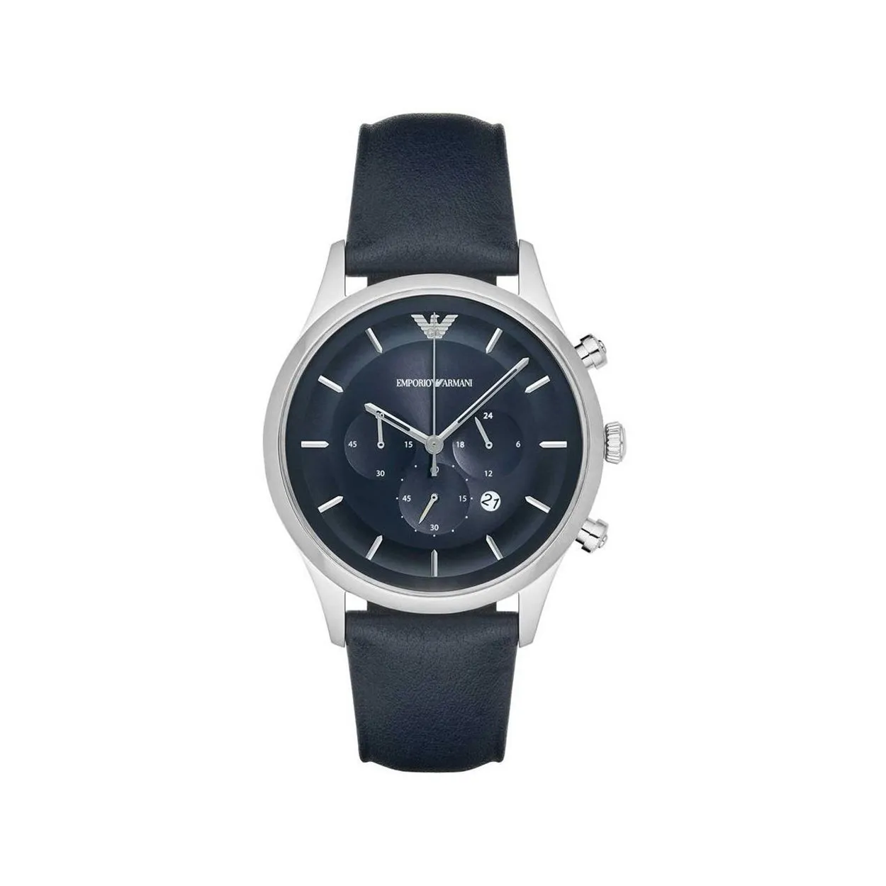 Orologio Cronografo da Polso Emporio Armani con cinturino in pelle movimento al Quarzo Blu