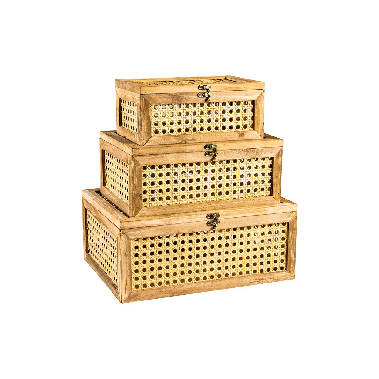 object - scatole rettangolari set 1/3, marrone
