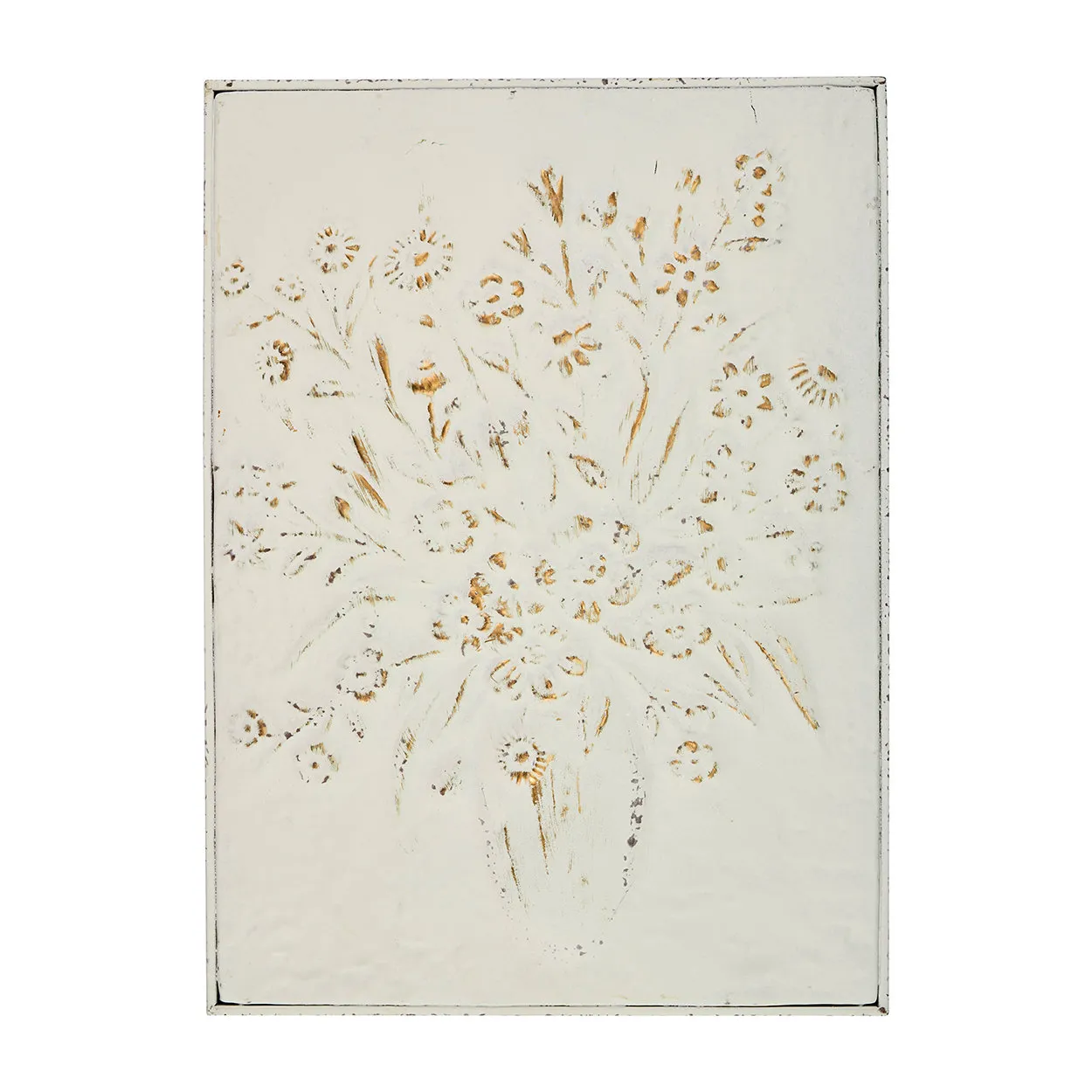 still life - quadro fiori rilievo, bianco, oro