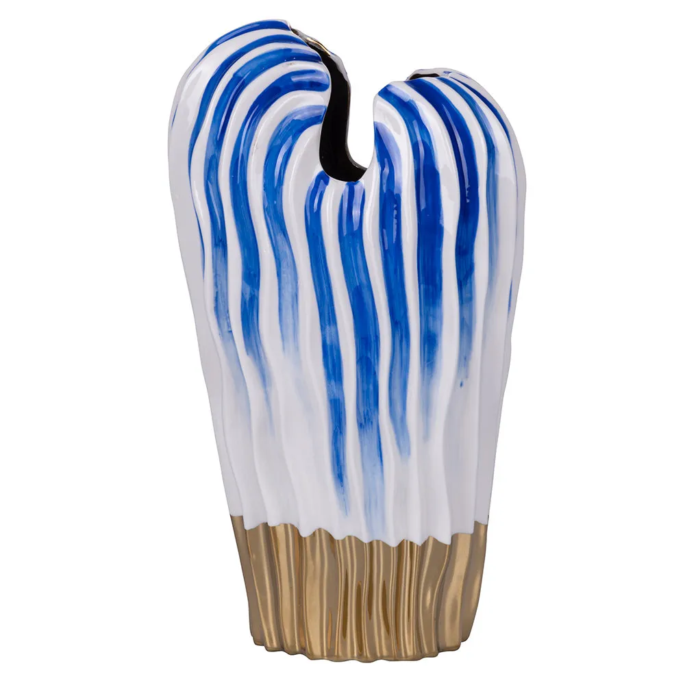 Egeo vaso bianco/ blu/oro  f