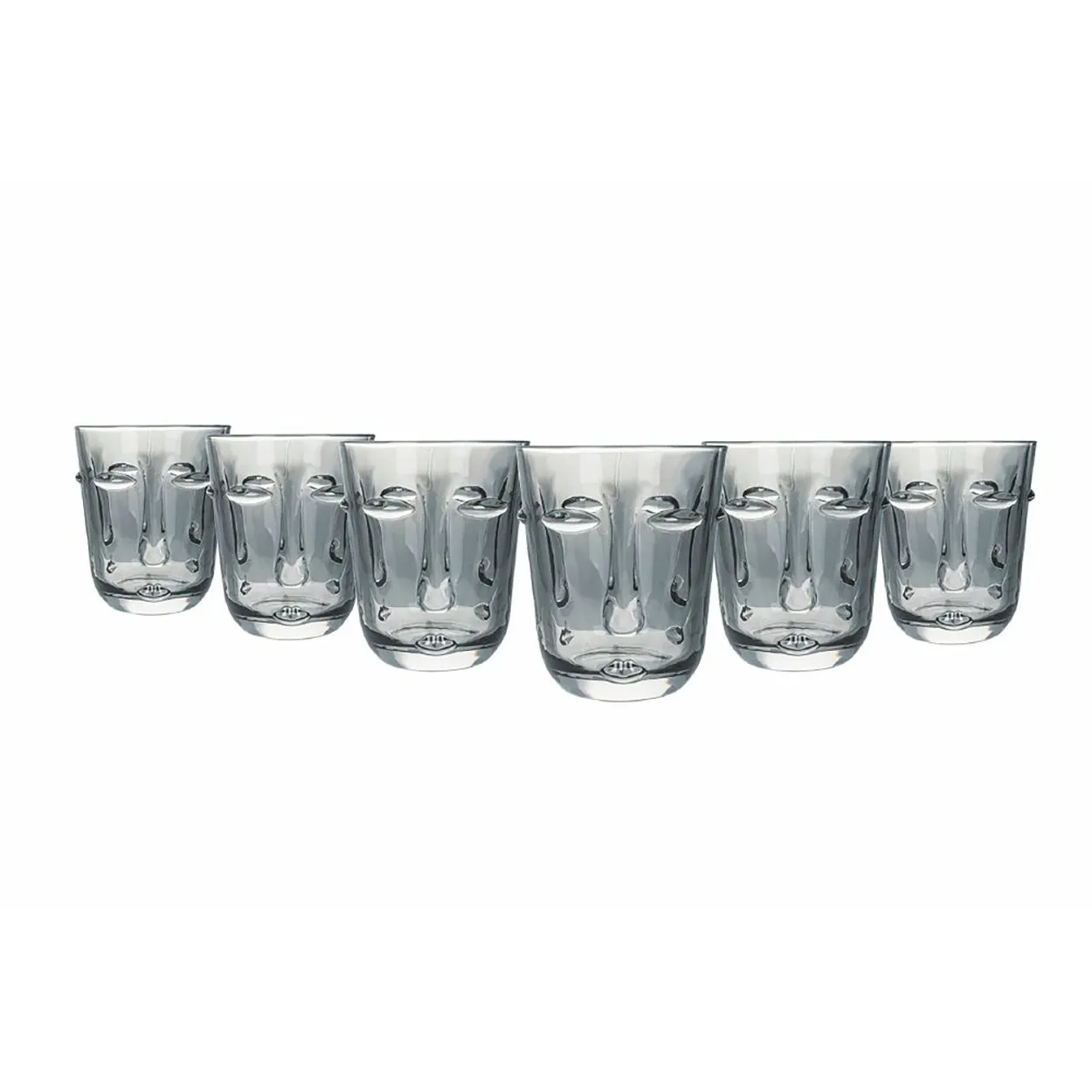 Set 6 Vis a vis bicchiere acqua smoke