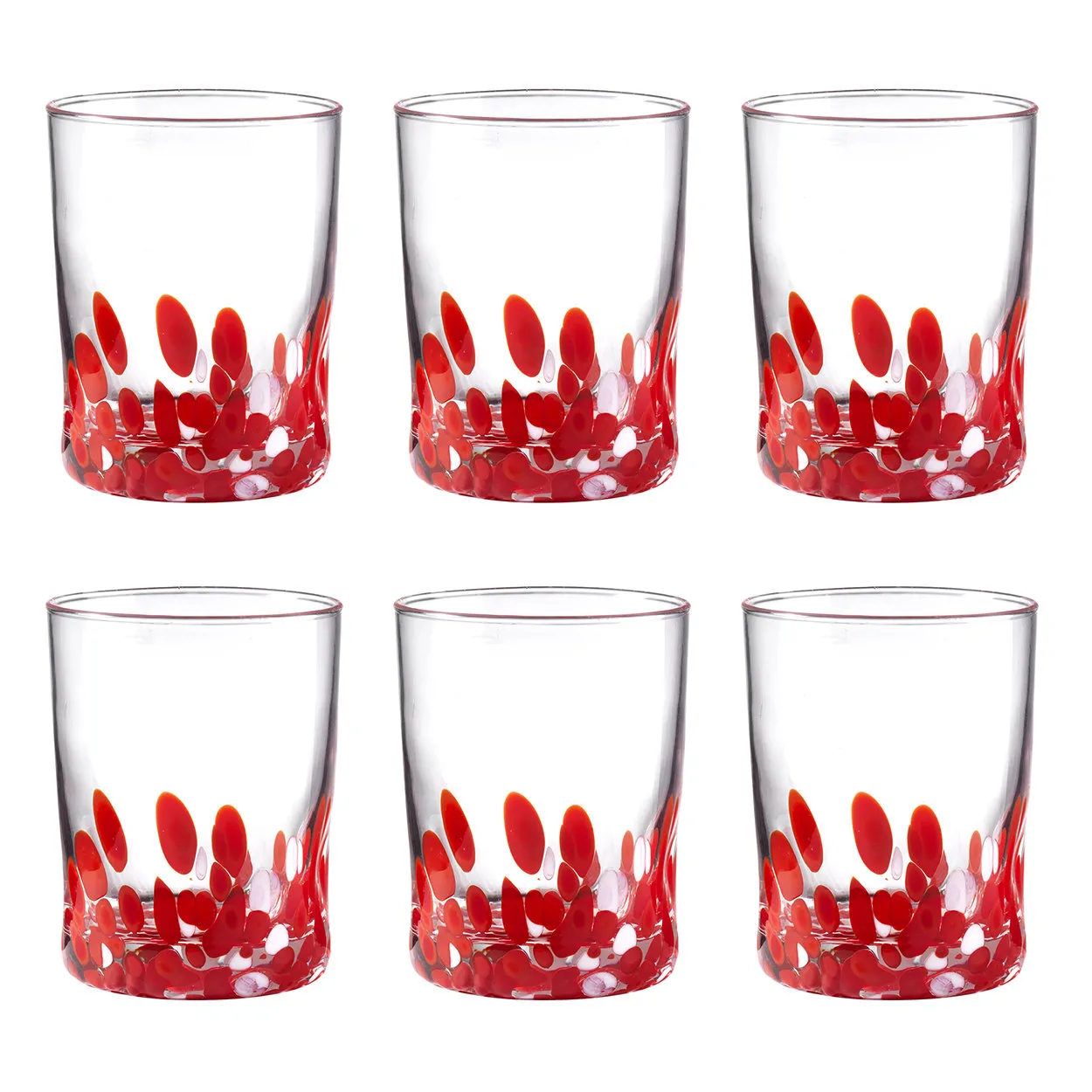 Venise bicchiere acqua h.10 cm rosso (6 pz)