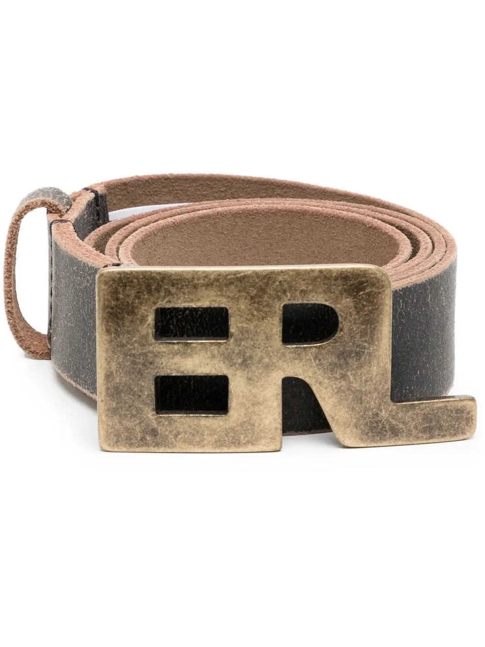 Cintura unisex in pelle con logo in metallo
