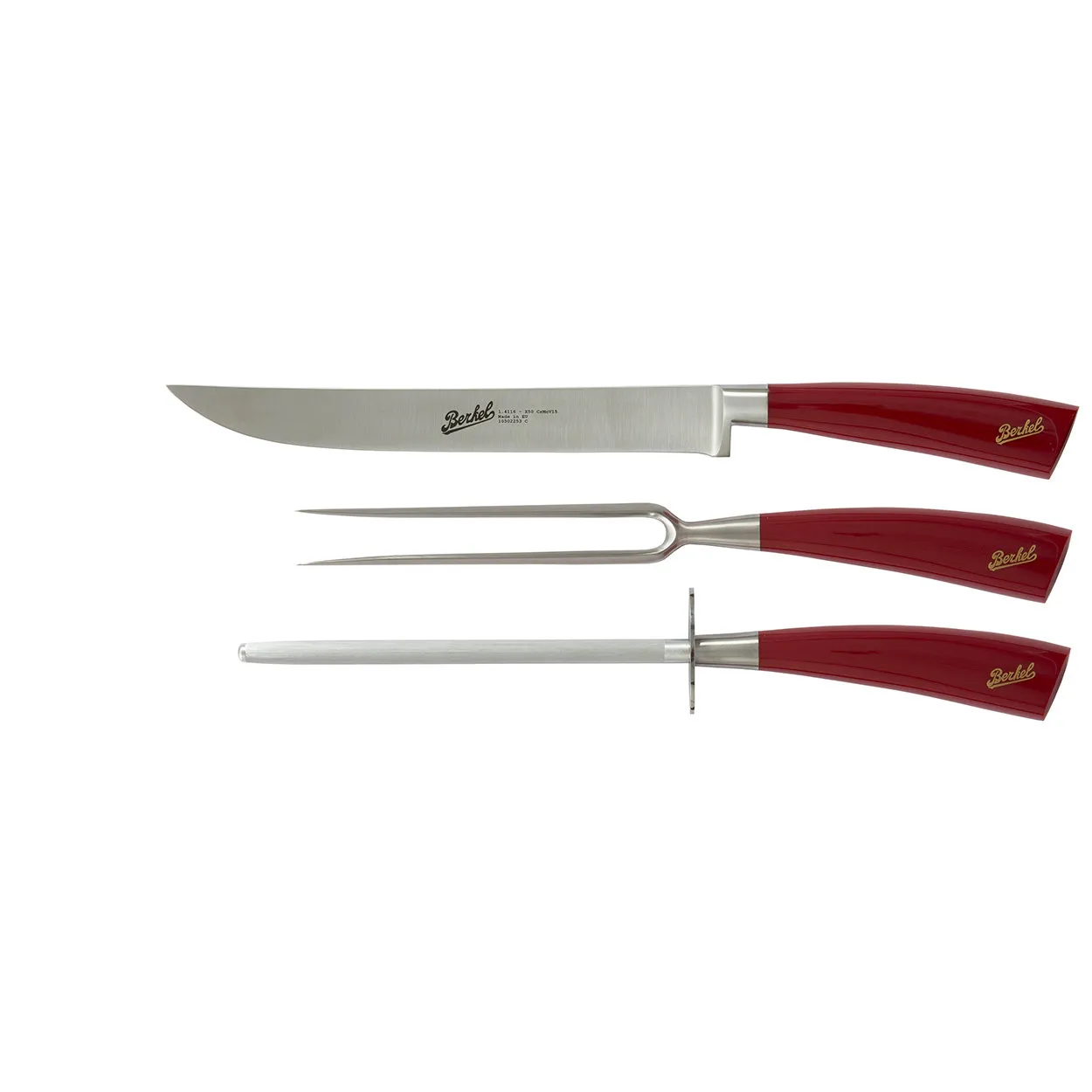 Elegance set arrosto 3 coltelli, rosso