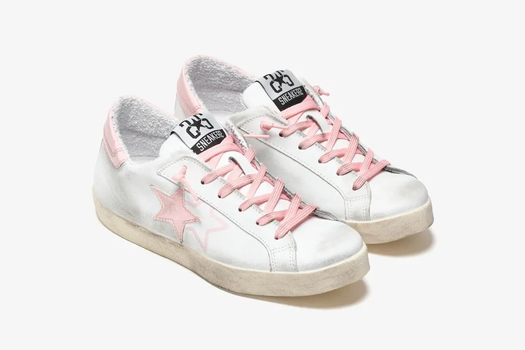 2 Star Sneakers Low Bianco/rosa Vernice 2sd3828-072