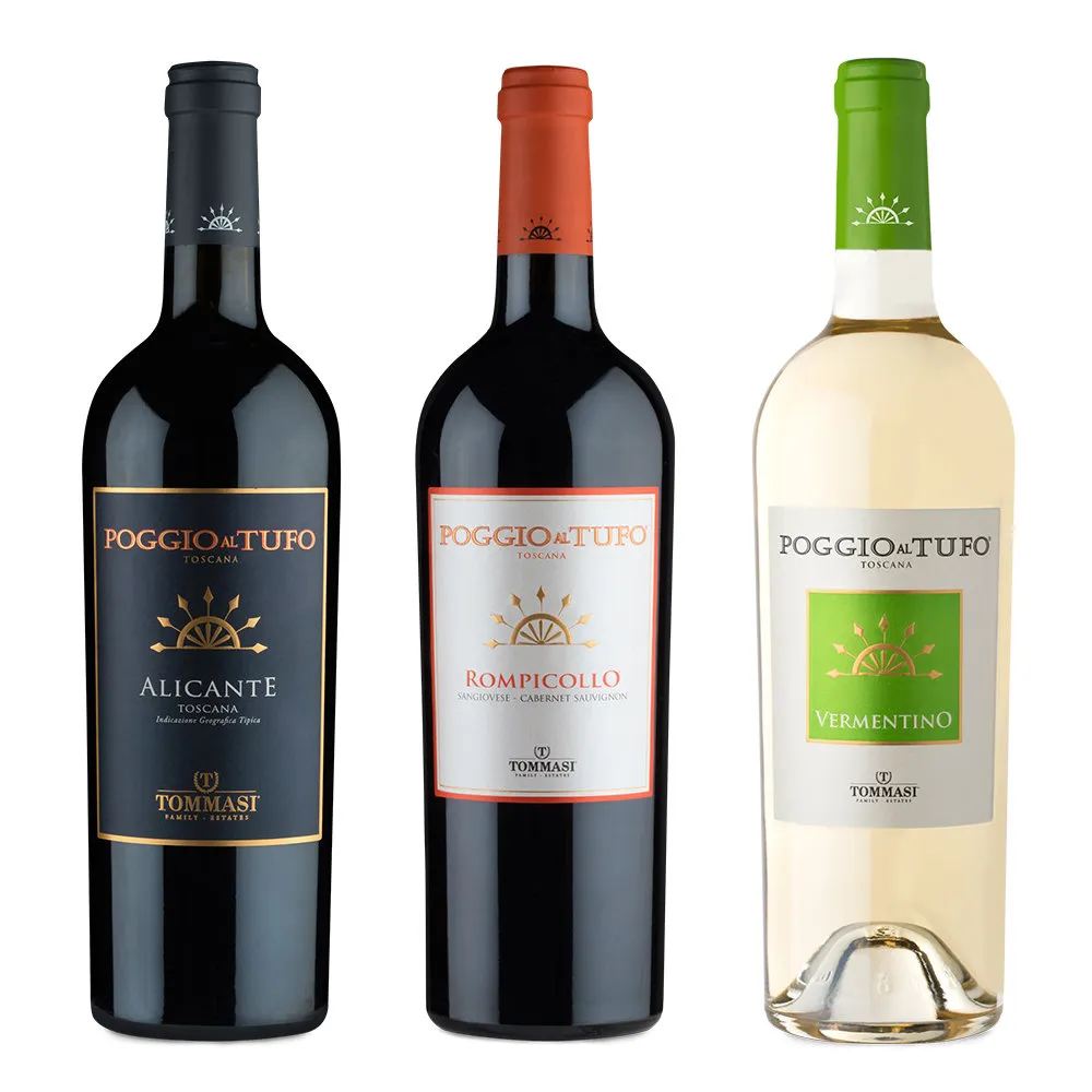 3 bottiglie miste: Alicante IGT 2017 - Rompicollo IGT 2019 - Vermentino IGT 2019