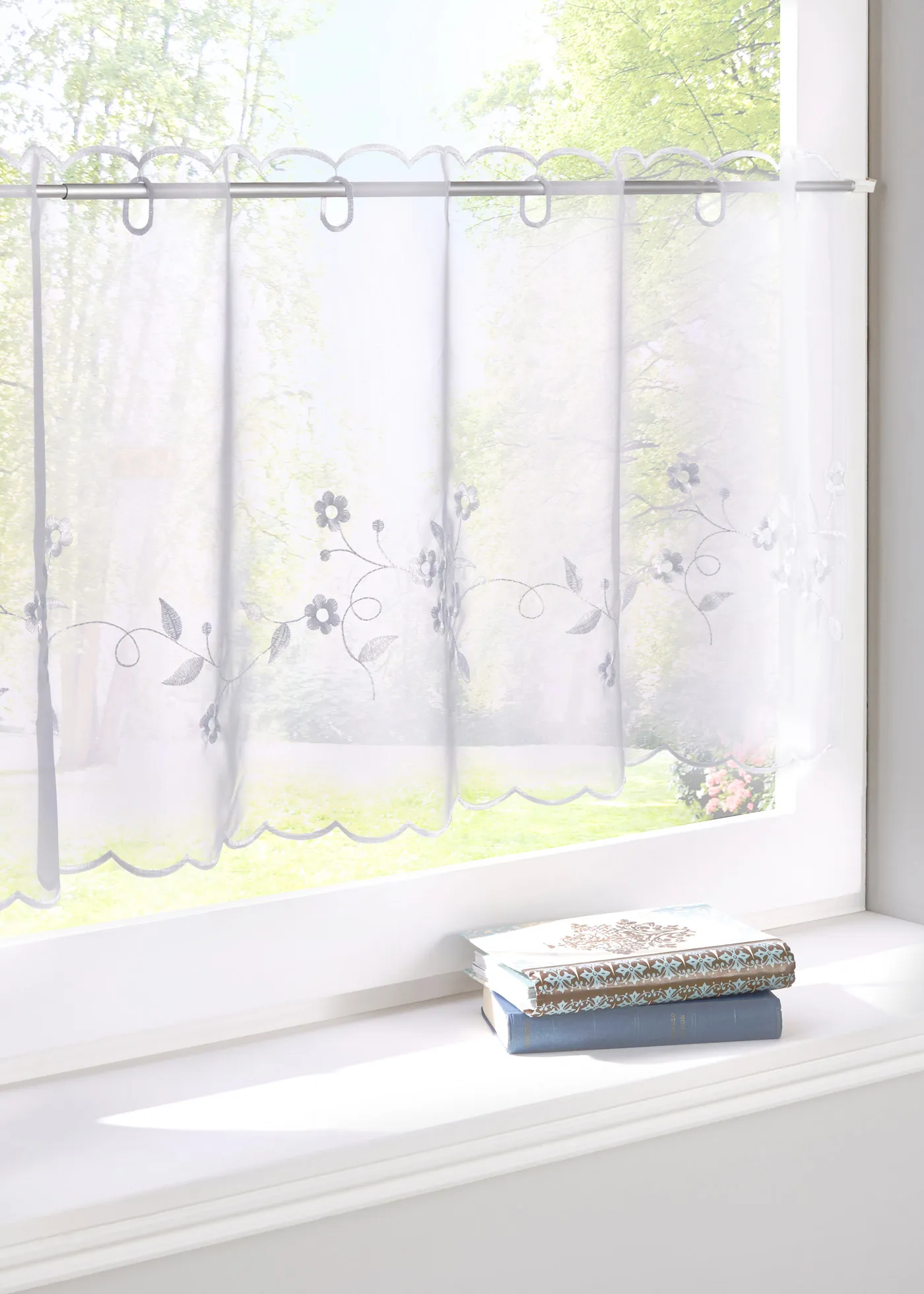 Tenda a vetro con ricamo floreale (Bianco) - bpc living bonprix collection