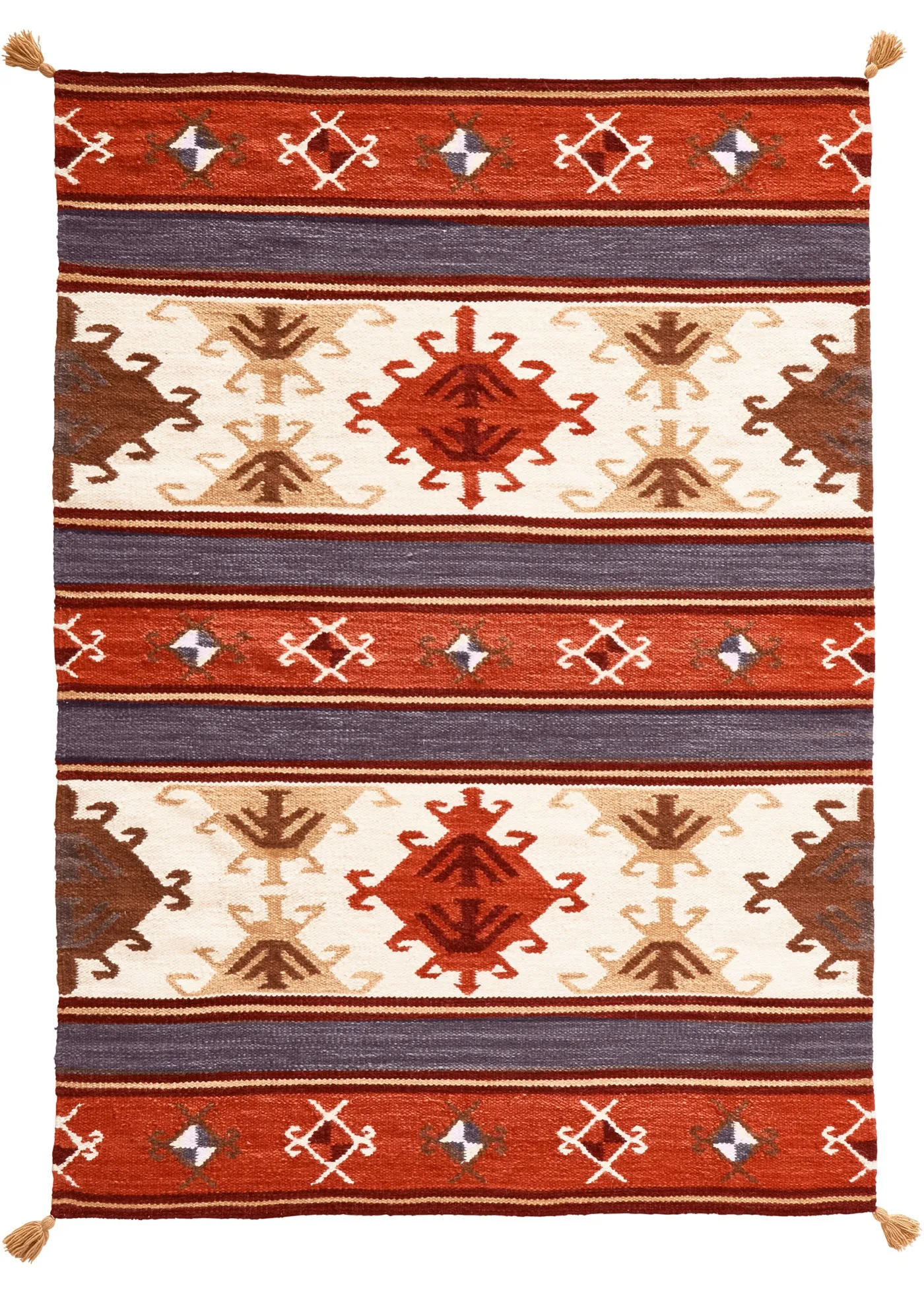 Tappeto kilim con nappe (Arancione) - bpc living bonprix collection