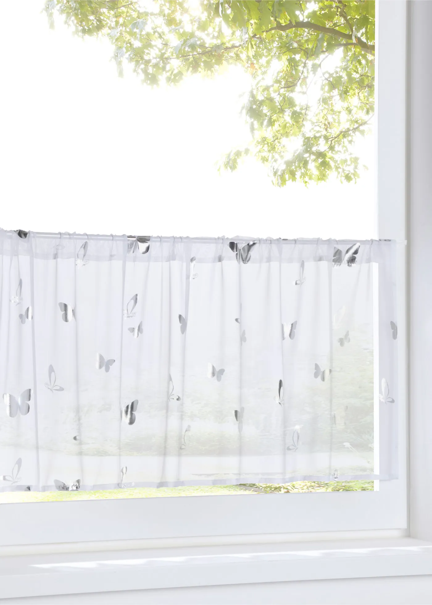 Tenda a vetro con farfalle (Bianco) - bpc living bonprix collection