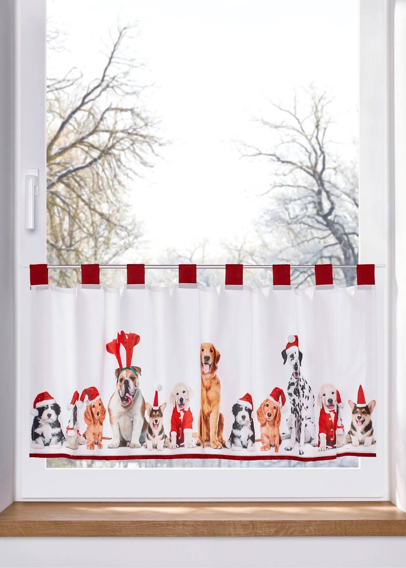 Tenda a vetro con stampa natalizia (Bianco) - bpc living bonprix collection